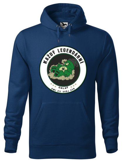 Pánská mikina s potiskem Legendární chlap pohoda (Barva mikiny malfini pánské Bílá, Velikost - muž NOVÉ 2XL)