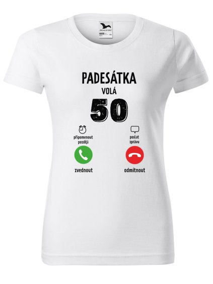Dámské narozeninové tričko s potiskem 50 volá (Barva trička - ženy (NOVÉ) Apple green, Velikost - všechny NOVÉ 2XL)