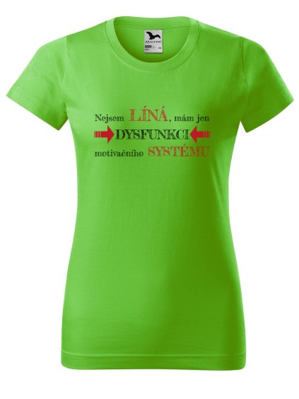 Dámské tričko s potiskem Dysfunkce (Barva trička - ženy (NOVÉ) Apple green, Velikost - všechny NOVÉ 2XL)