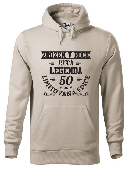 Pánská mikina s potiskem Limitovaná edice 50 (Barva mikiny malfini pánské Bílá, Velikost - muž NOVÉ 2XL)