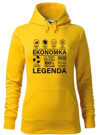 Dámská mikina Ekonomka legenda (Barva dámské mikiny Malfini Cape Bílá, Velikost - žena NOVÉ 2XL)