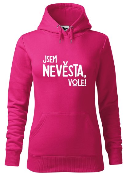 Dámská mikina Jsem nevěsta, vole! (Barva dámské mikiny Malfini Cape Bílá, Velikost - žena NOVÉ 2XL)
