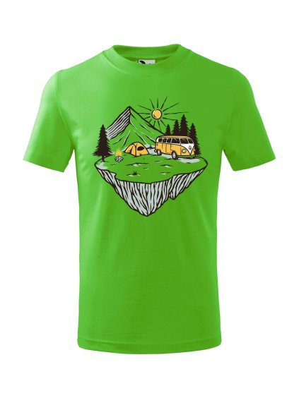 Dětské tričko s potiskem Klídek v přírodě (Barva trička (děti) NOVÉ Apple green, Velikost - všechny NOVÉ 110 /4 roky)
