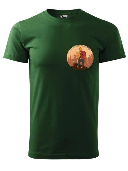Pánské tričko s potiskem Addicted to hiking (Barva trička (muži) NOVÉ Apple green, Velikost - všechny NOVÉ 2XL)