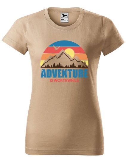 Dámské tričko Adventure is worthwhile (Barva trička - ženy (NOVÉ) Apple green, Velikost - všechny NOVÉ 2XL)