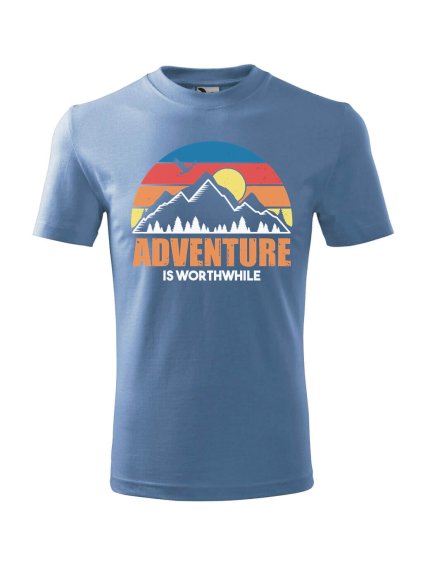 Dětské tričko Adventure is worthwhile (Barva trička (děti) NOVÉ Apple green, Velikost - všechny NOVÉ 110 /4 roky)
