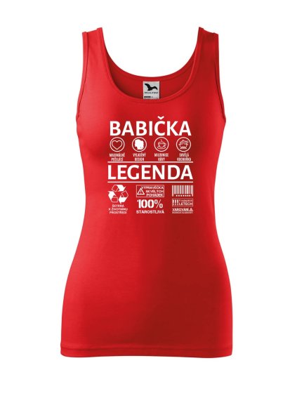 Dámské tílko s potiskem Babička legenda (Velikost 2XL, Ženy vodácká tílka Apple green)