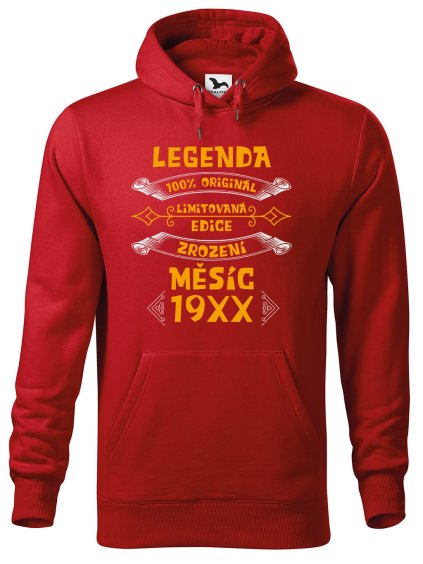 Pánská mikina s potiskem Legenda 100% originál (Barva mikiny malfini pánské Bílá, Velikost - muž NOVÉ 2XL)