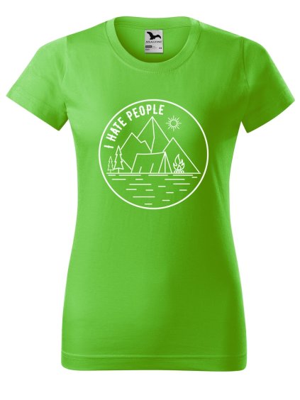 Dámské tričko s potiskem I hate people (Barva trička - ženy (NOVÉ) Apple green, Velikost - všechny NOVÉ 2XL)