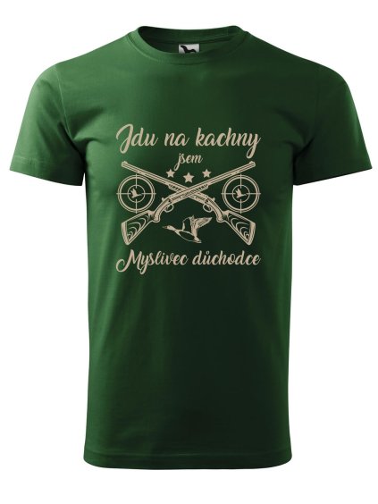 Pánské tričko s potiskem Myslivec důchodce (Barva trička (muži) NOVÉ Apple green, Velikost - všechny NOVÉ 2XL)