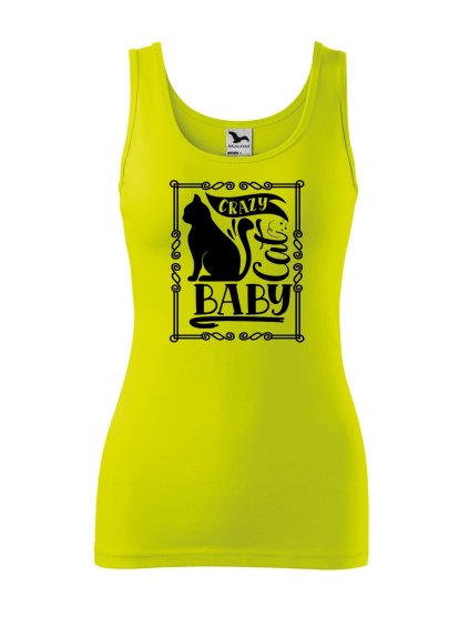 Dámské tílko s potiskem Cat baby (Velikost 2XL, Ženy vodácká tílka Apple green)