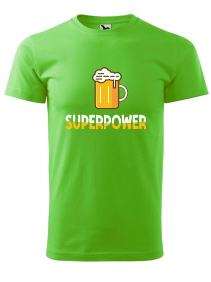 Pánské tričko s potiskem Superpower (Barva trička (muži) NOVÉ Apple green, Velikost - všechny NOVÉ 2XL)