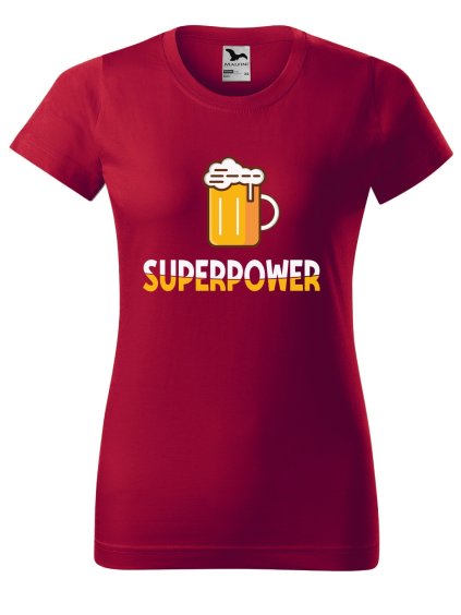 Dámské tričko s potiskem Superpower (Barva trička - ženy (NOVÉ) Apple green, Velikost - všechny NOVÉ 2XL)