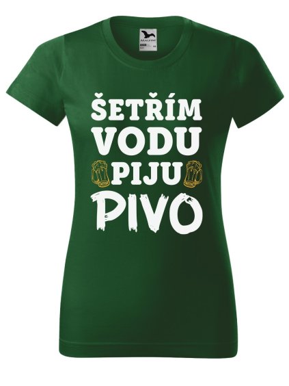Dámské tričko s potiskem Šetřím vodu (Barva trička - ženy (NOVÉ) Apple green, Velikost - všechny NOVÉ 2XL)