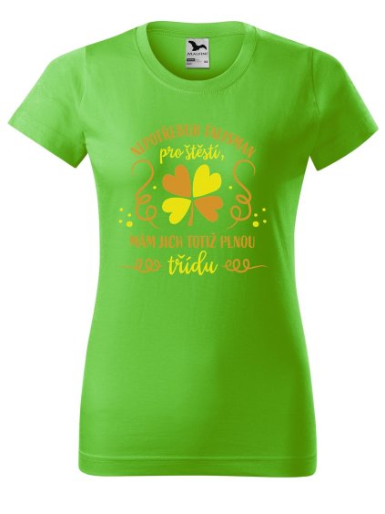 Dámské tričko s potiskem Talisman pro štěstí (Barva trička - ženy (NOVÉ) Apple green, Velikost - všechny NOVÉ 2XL)