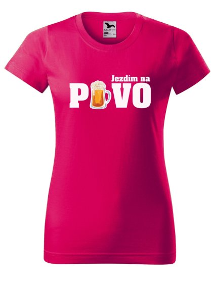 Dámské tričko s potiskem Jezdím na pivo (Barva trička - ženy (NOVÉ) Apple green, Velikost - všechny NOVÉ 2XL)