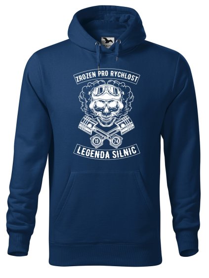 Pánská mikina s potiskem Zrozen pro rychlost (Barva mikiny malfini pánské Bílá, Velikost - muž NOVÉ 2XL)