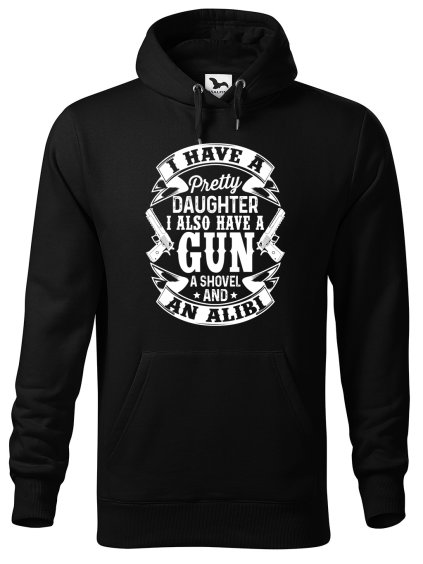 Pánská mikina s potiskem I have a gun (Barva mikiny malfini pánské Bílá, Velikost - muž NOVÉ 2XL)