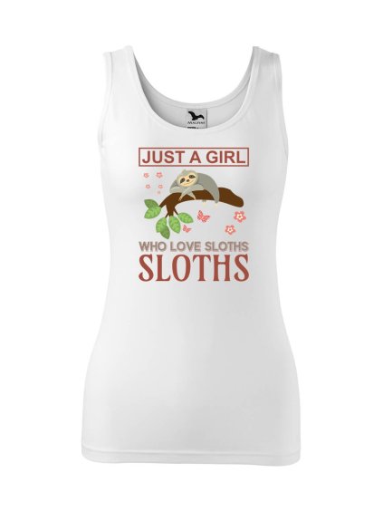 Dámské tílko s potiskem Love sloths (Velikost 2XL, Ženy vodácká tílka Apple green)