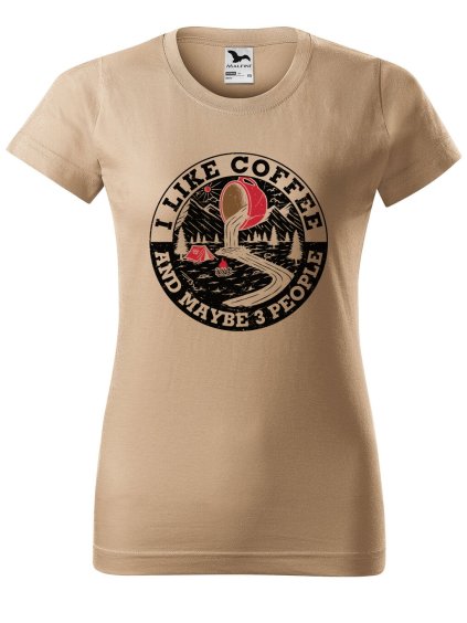 Dámské tričko s potiskem I like coffee (Barva trička - ženy (NOVÉ) Apple green, Velikost - všechny NOVÉ 2XL)