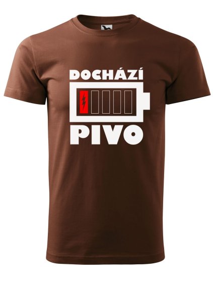 Pánské tričko Dochází pivo baterie (Barva trička (muži) NOVÉ Apple green, Velikost - všechny NOVÉ 2XL)