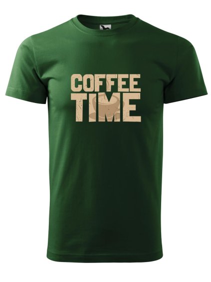 Pánské tričko s potiskem Coffee time (Barva trička (muži) NOVÉ Apple green, Velikost - všechny NOVÉ 2XL)