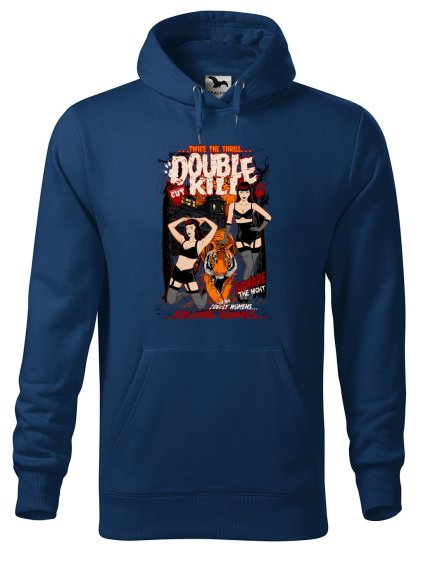Pánská mikina s potiskem Double kill (Barva mikiny malfini pánské Bílá, Velikost - muž NOVÉ 2XL)