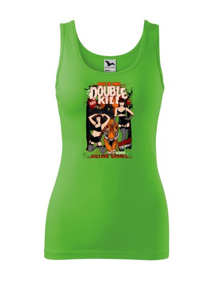 Dámské tílko s potiskem Double kill (Velikost 2XL, Ženy vodácká tílka Apple green)