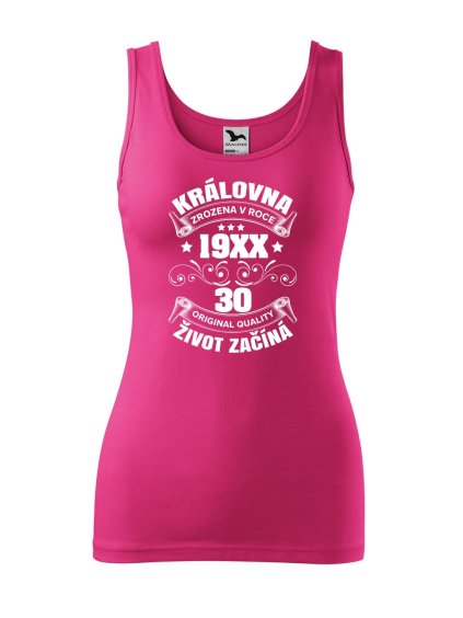 Dámské tílko s potiskem Život začíná 30 (Velikost 2XL, Ženy vodácká tílka Apple green)