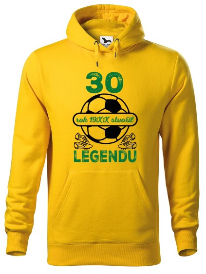 Pánská mikina s potiskem Legenda fotbal 30 (Barva mikiny malfini pánské Bílá, Velikost - muž NOVÉ 2XL)