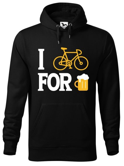 Pánská mikina s potiskem For beer (Barva mikiny malfini pánské Černá, Velikost - muž NOVÉ 2XL)