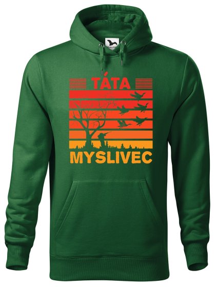 Pánská mikina s potiskem Táta myslivec (Barva mikiny malfini pánské Ocelově šedá, Velikost - muž NOVÉ XL)