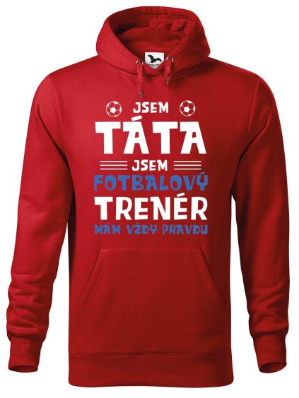 Pánská mikina s potiskem Táta trenér (Barva mikiny malfini pánské Ocelově šedá, Velikost - muž NOVÉ XL)