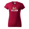 Dámské tričko s potiskem Go vegan