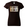 Dámské tričko s potiskem Srdeční tep coffee