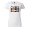 Dámské tričko s potiskem Srdeční tep coffee
