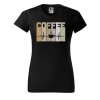 Dámské tričko s potiskem Srdeční tep coffee