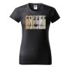 Dámské tričko s potiskem Srdeční tep coffee