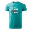 Pánské tričko s potiskem Eat sleep lift