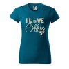 Dámské tričko s potiskem I love coffee