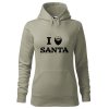 Dámská mikina s kapucí a potiskem I love Santa