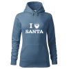 Dámská mikina s kapucí a potiskem I love Santa