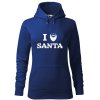 Dámská mikina s kapucí a potiskem I love Santa