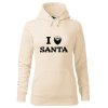 Dámská mikina s kapucí a potiskem I love Santa
