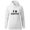 Dámská mikina s kapucí a potiskem I love Santa