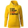Dámská mikina Eat sleep lift (Barva dámské mikiny Malfini Cape Bílá, Velikost - žena NOVÉ 2XL)