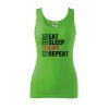 Dámské tílko s potiskem Eat sleep lift (Velikost 2XL, Ženy vodácká tílka Apple green)