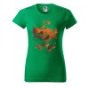 Dámské tričko s potiskem Lebka a ptáci (Barva trička - ženy (NOVÉ) Apple green, Velikost - všechny NOVÉ 2XL)