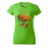 Dámské tričko s potiskem Lebka a ptáci (Barva trička - ženy (NOVÉ) Apple green, Velikost - všechny NOVÉ 2XL)