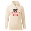 Dámská mikina 50 let královna (Barva dámské mikiny Malfini Cape Bílá, Velikost - žena NOVÉ 2XL)